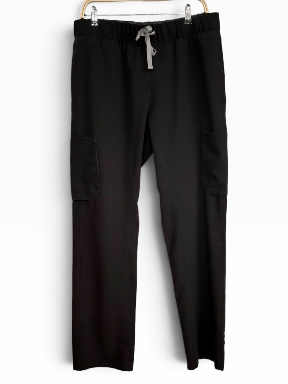 FIGS Technical Collection Cargo Scrub Pants Size Large Black Straight Leg Unisex